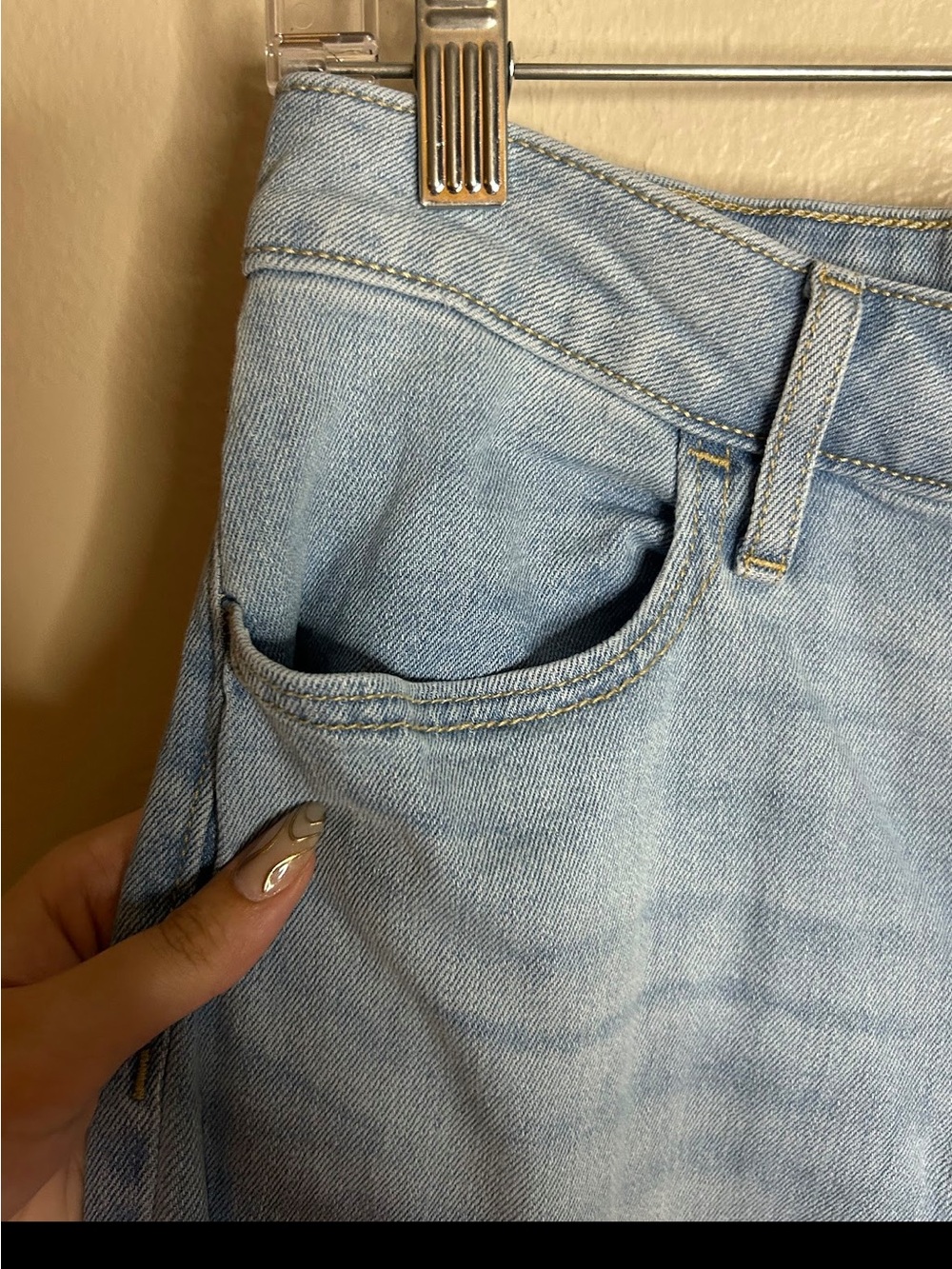 Old Navy Jeans Womens 4 High Rise Wide Leg Light Wash Modest Neutral Capsule - Picture 7 of 7